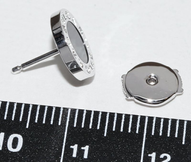 Bulgari Earrings 18K White Gold Onyx Bulgari Single Earrings Only One Side