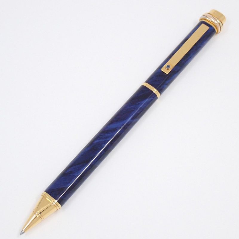 Cartier Trinity Ballpoint Pen Marble Blue Lacquer Sodalite