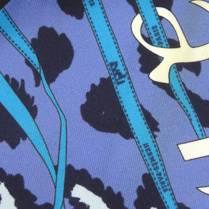 Hermès Carré 40 Monsieur ET Madame Monsieur & Madame Silk Blue Scarf 0821 Hermes