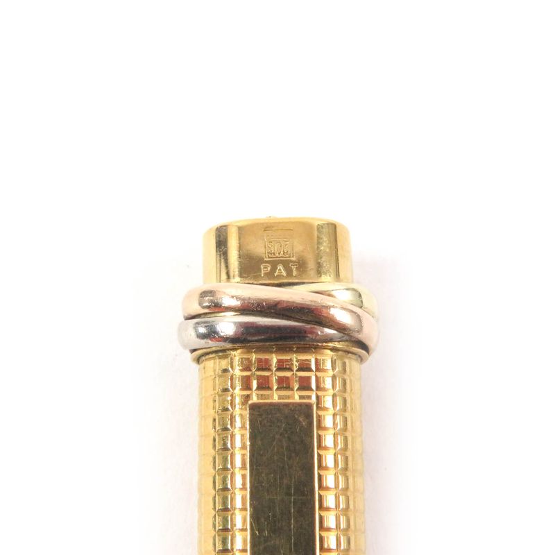 Cartier Vintage Block Check Trinity Double C Logo Capped Ballpoint