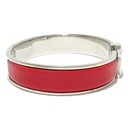 Hermes Bangle Click H Silver X Red
