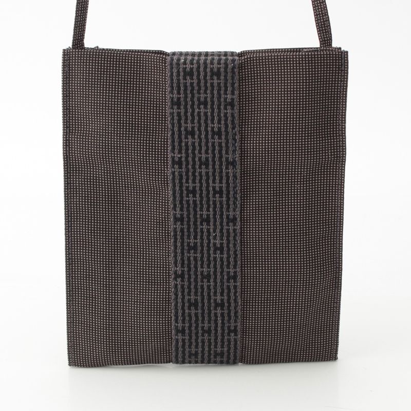 Hermes Canvas Sakosh Her Line Shoulder Bag Black