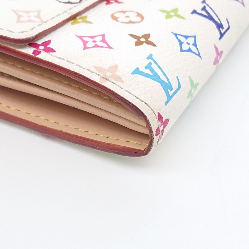 Louis Vuitton Sarah Bron Multicolor Beige Long Wallet Foldable Wallet Box/storag