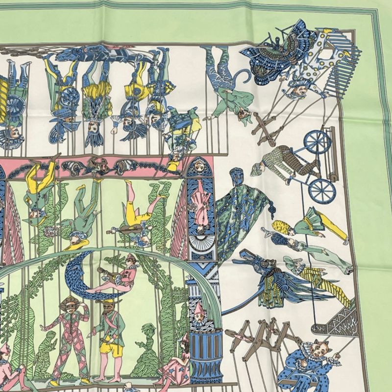 Hermes Carre 90 LE Temps Des Marionnettes Time Of The Marionettes Silk Scarf