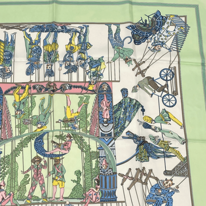 Hermes Carre 90 LE Temps Des Marionnettes Time Of The Marionettes Silk Scarf