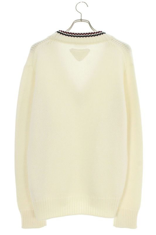 Prada Umb701 V-neck Low Gauge Cashmere Knit Men's 46