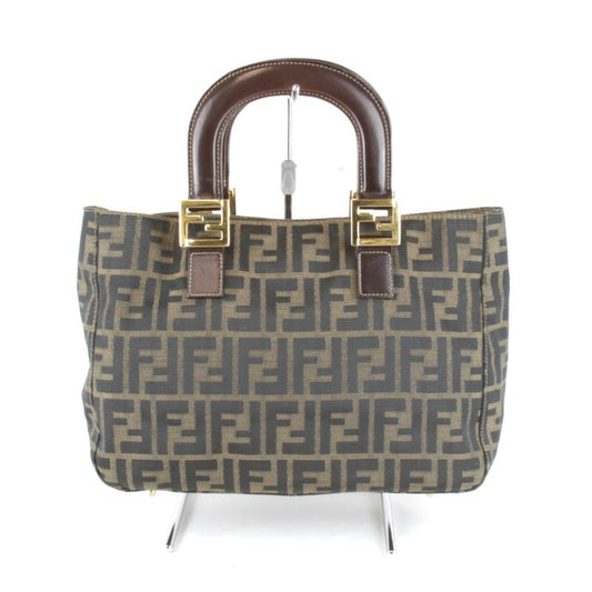 Fendi Zucca Handbag Khaki Canvas