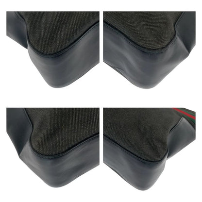 Gucci Sherry Line Black Silver Hardware Canvas 73983 Tote Bag Shoulder Bag Men