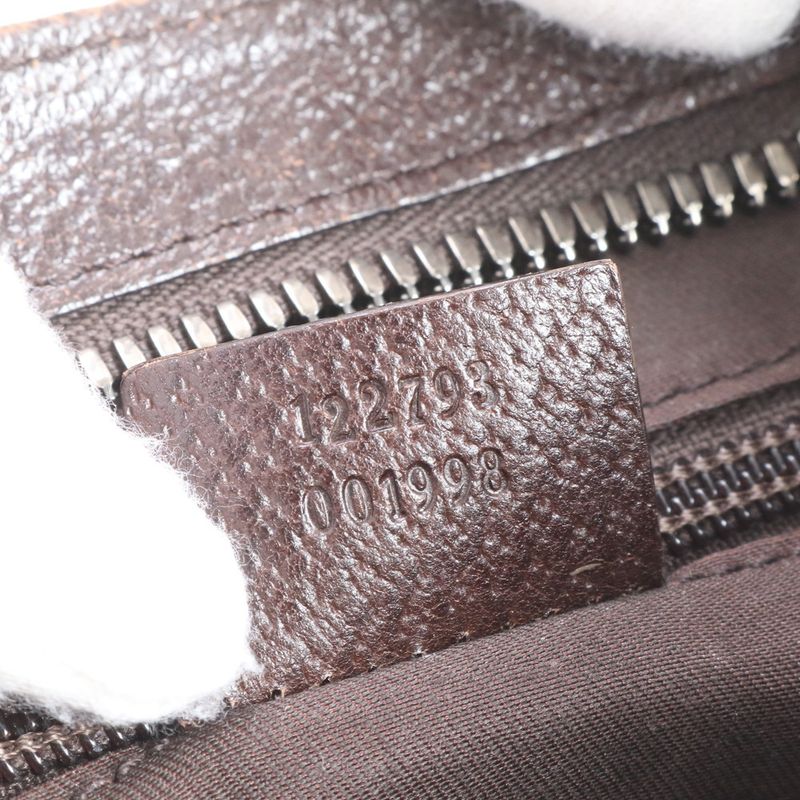 Gucci GG Canvas Leather Shoulder Bag Crossbody Messenger Business Commuter Tote