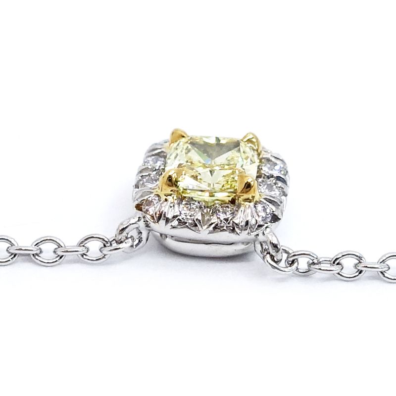 Tiffany & Co Pt950 18K Yellow Gold Soleste Yellow Diamond Necklace