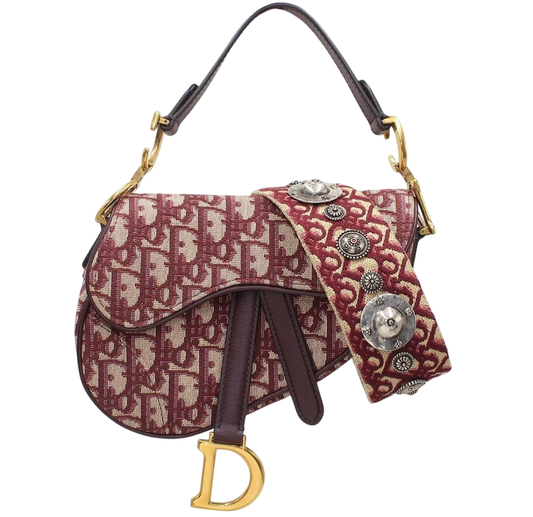 Unused Christian Dior Oblique Jacquard Saddle Bag