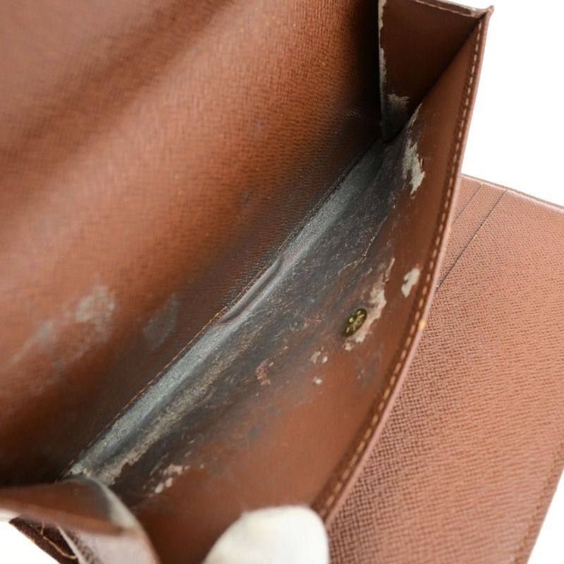 Louis Vuitton LV Logo 2-set Fold Wallet Monogram Leather Brown 01ed973