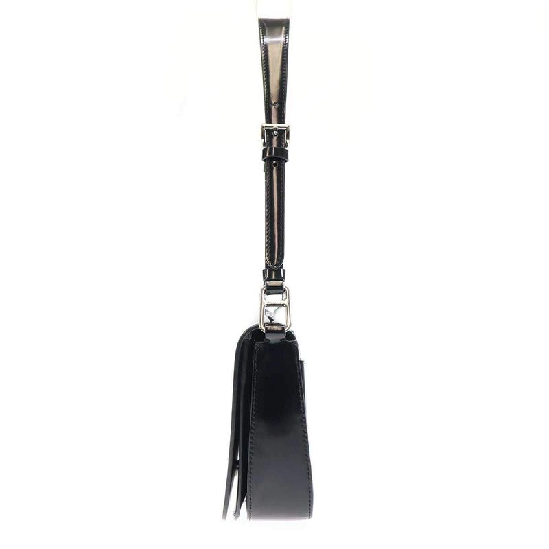 Prada Brushed Leather Shoulder Bag Black
