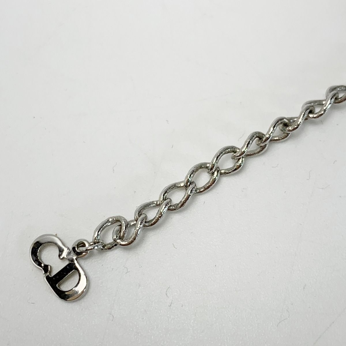 Christian Dior CD Logo Vintage Silver Necklace Ladies
