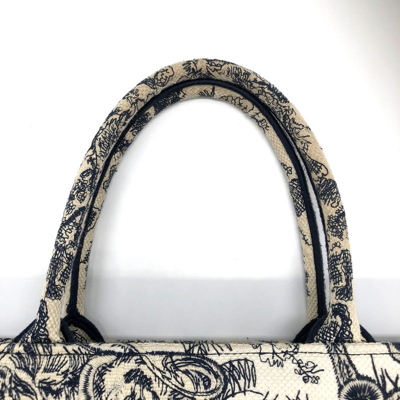 Christian DIOR Book Tote Medium Toile De Jouy Sauvage Tote Bag Navy Taiga -