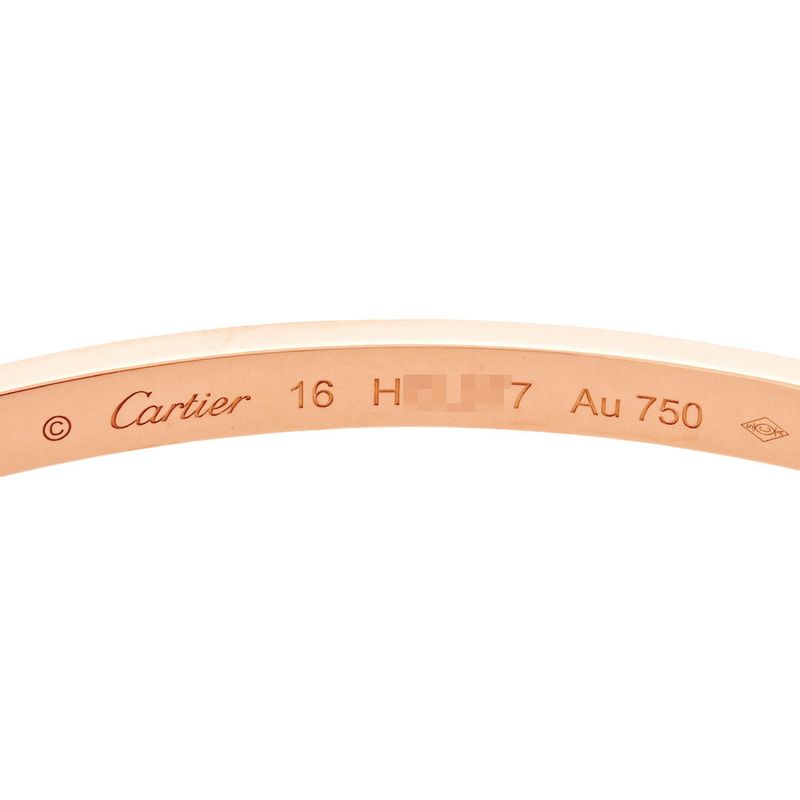 Cartier LOVE Bracelet Diamond #16 B6047600 18K Pink Gold 175g SM Half Diamond