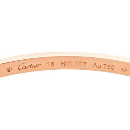 Cartier LOVE Bracelet Diamond #16 B6047600 18K Pink Gold 175g SM Half Diamond