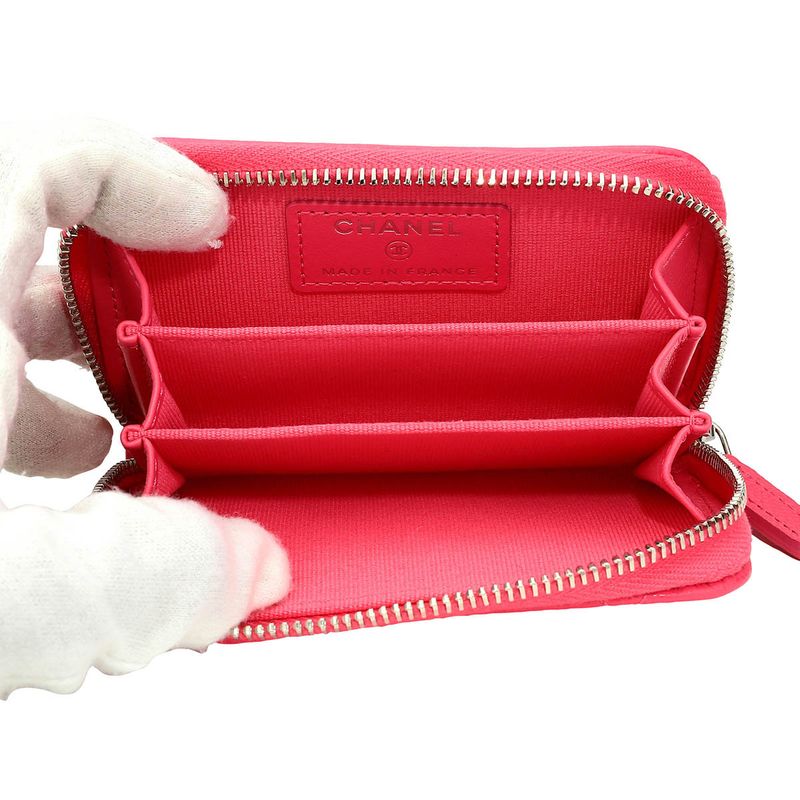 Chanel Coin Case Classic ZIP COIN Purse Neon Pink