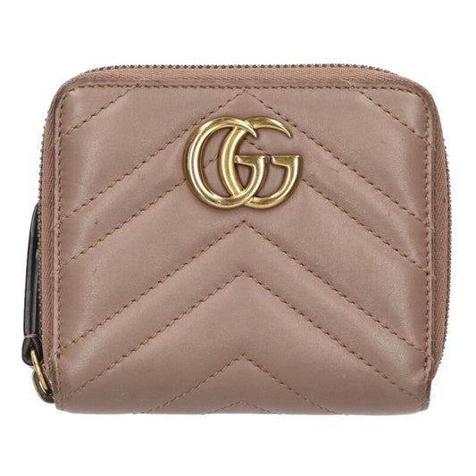 Gucci 474813 GG Marmont V-stitch Round Zip Wallet For Women
