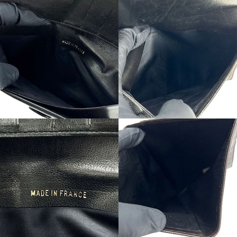 Chanel Bifold Long Wallet Gusset 3 Coco Mark Black Lambleather Leather Long