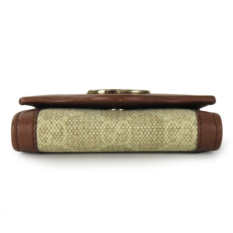 Gucci Key Case 282432 Interlocking 6-stacks GG Canvas Calf Beige Brown Gold