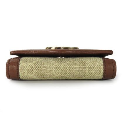 Gucci Key Case 282432 Interlocking 6-stacks GG Canvas Calf Beige Brown Gold