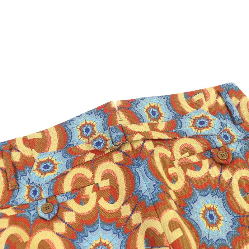 Gucci 675277 Z8asy GG Kaleidoscope Equestrian Inspired Lambleather Used Pants