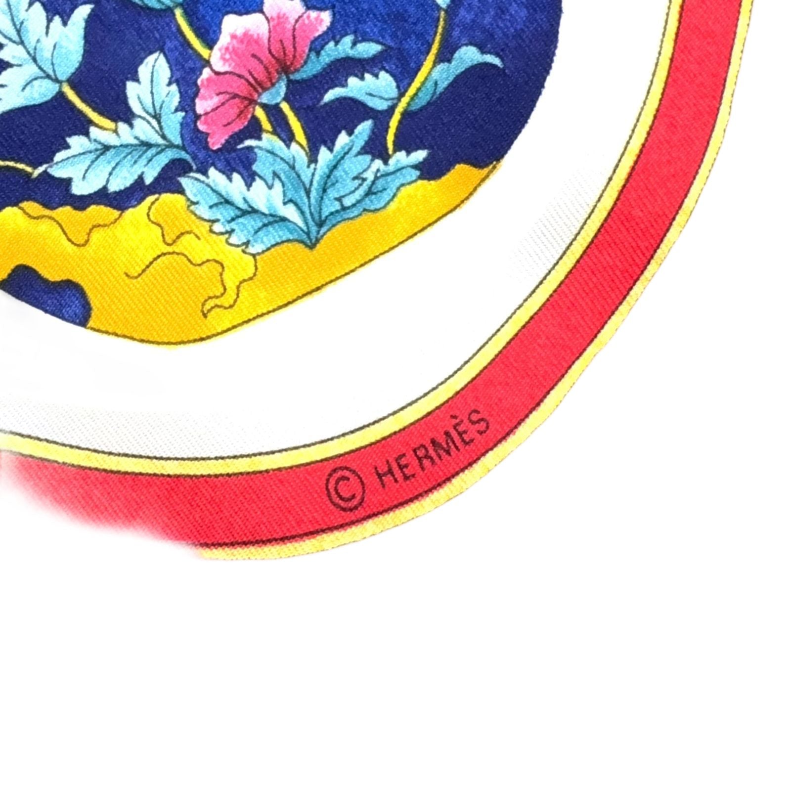 Hermes Carre 90 Perfume Bottle Pattern Silk Navy White Scarf — view 2