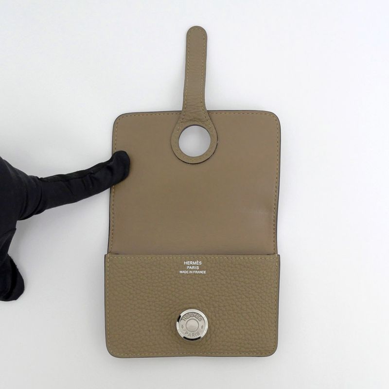 Hermes Dogon Cade Case Brown Silver Hardware Togo U Engraved Leather