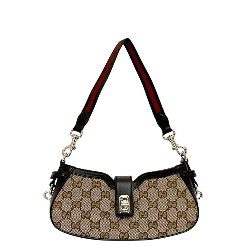 Gucci Shoulder Bag Moonside Beige Brown GG Canvas