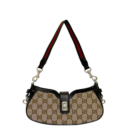 Gucci Shoulder Bag Moonside Beige Brown GG Canvas
