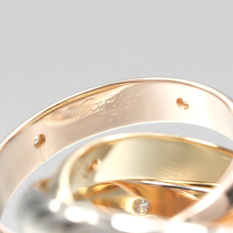 Cartier Trinity 3.5mm (0.14in) Band 18K Gold (YG X PG X WG) X 15P Diamonds #7