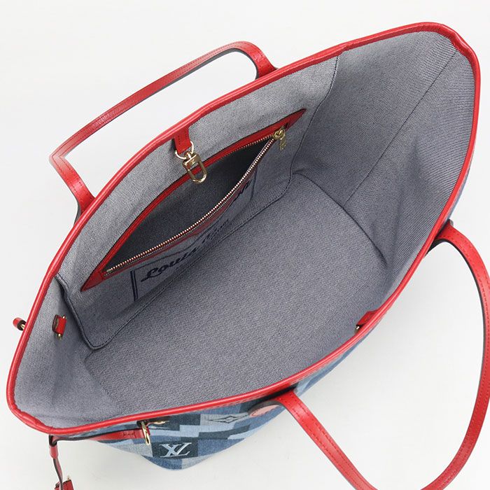 Louis Vuitton Neverfull MM Monogram Denim M44981 Tote Bag Denim Leather Women