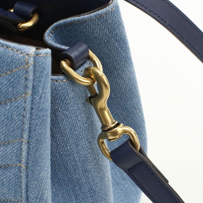 Gucci 2WAY GG Marmont 448054 Tote Bag Denim Leather Women