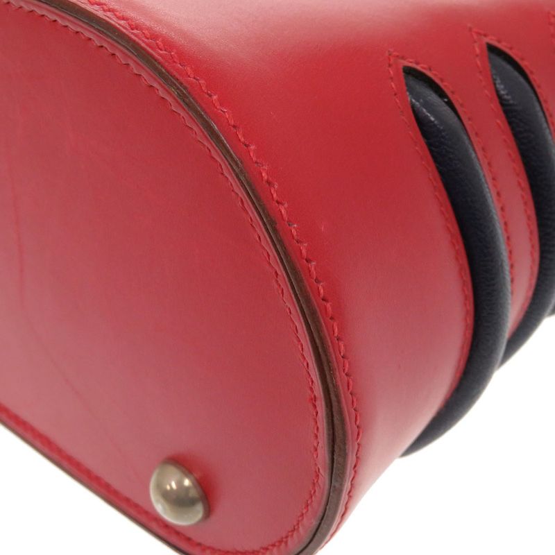 Hermes East Box Calf Rouge Vif Silver Hardware 00X Engraved Vintage One