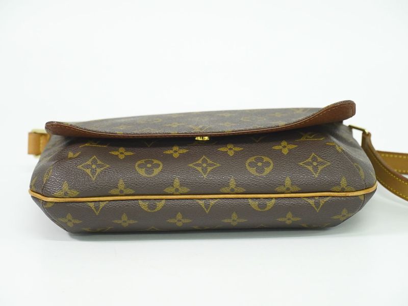 Authentic Louis Vuitton LV Musette Tango Short Monogram Shoulder Bag Brown