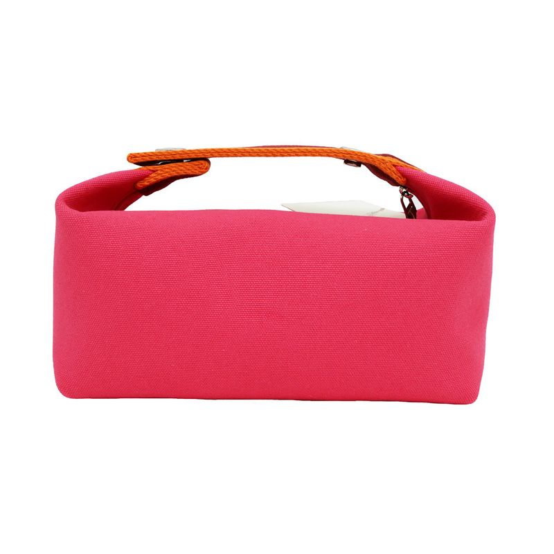 Hermes Brid A Black PM Handbag Pouch Hibiscus Pink