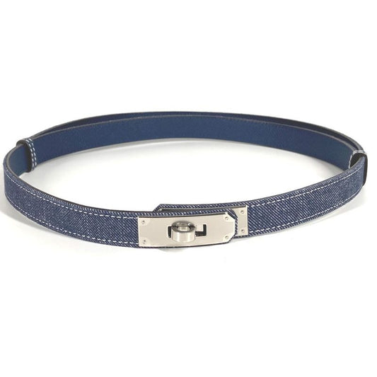 Hermes Belt Jean 18 Kelly Belt Denim Blue