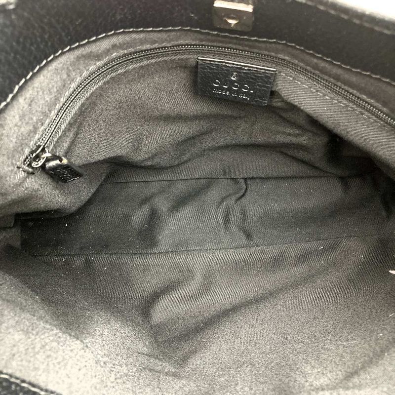 Gucci 113015 Handbag GG Canvas Leather Black Ladies Men Fashion Gift