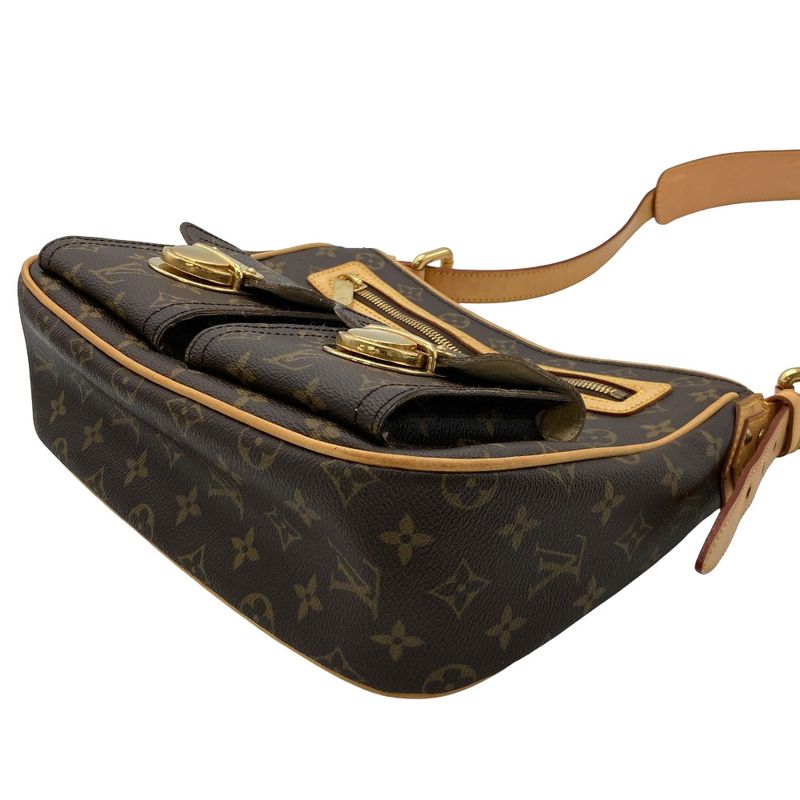 Louis Vuitton Hudson GM Shoulder Bag Monogram Canvas M40045 Brown Vi1005 Women