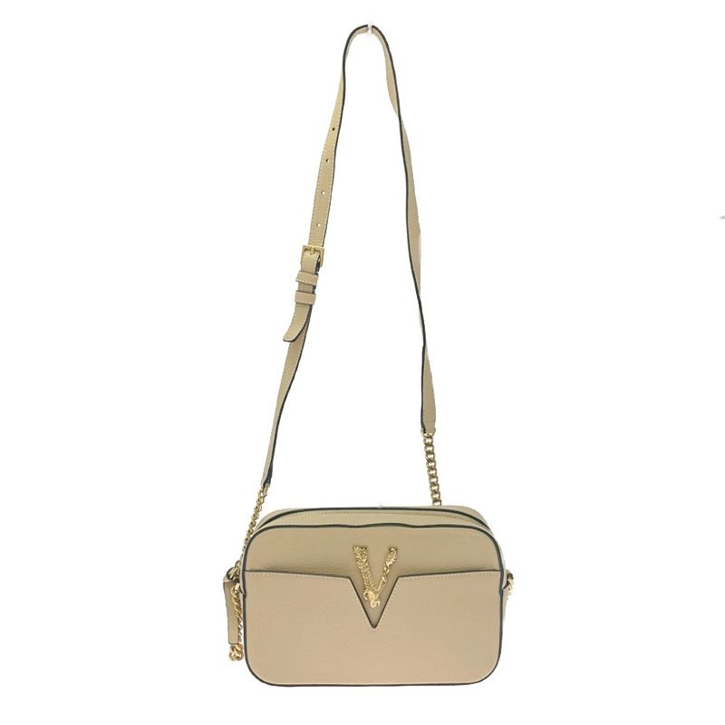 Versace Leather Virtus Chain Shoulder Bag Beige 412403 Shoulder Bag