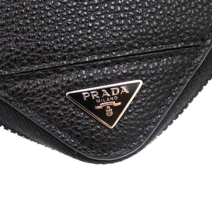 Prada Soft Calf Triangle 2ml317 Leather Black 0781 Black Long Wallet Prada