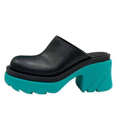 Bottega Venetaveneta Flash Sandals Clog Sabot Shoes Leather Black Green