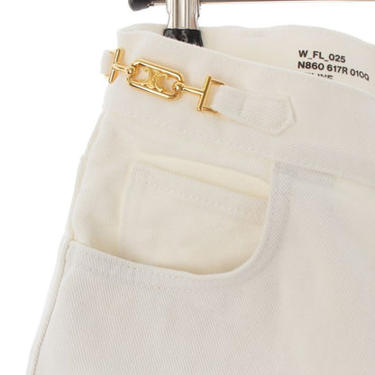 Celine Cotton Triomphe Denim Pants Jeans Bottoms N860 617R 01OQ White 25