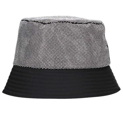 Prada 2hc137 Silver Stone Logo Nylon Bucket Hat Women's L