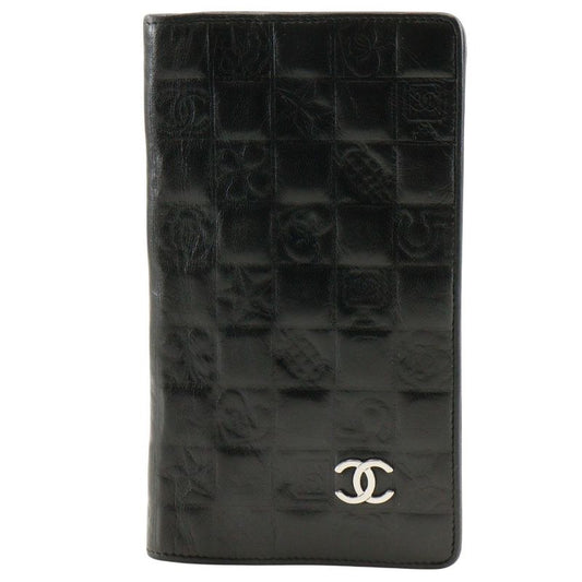 Chanel Icon Coco Mark NO5 Calf Black Ladies Long Wallet