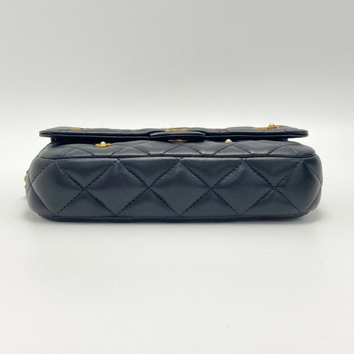 Chanel Matelasse Flap Phone Case Ap2096 Black Chain Shoulder Lambskin