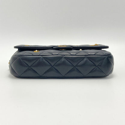 Chanel Matelasse Flap Phone Case Ap2096 Black Chain Shoulder Lambskin