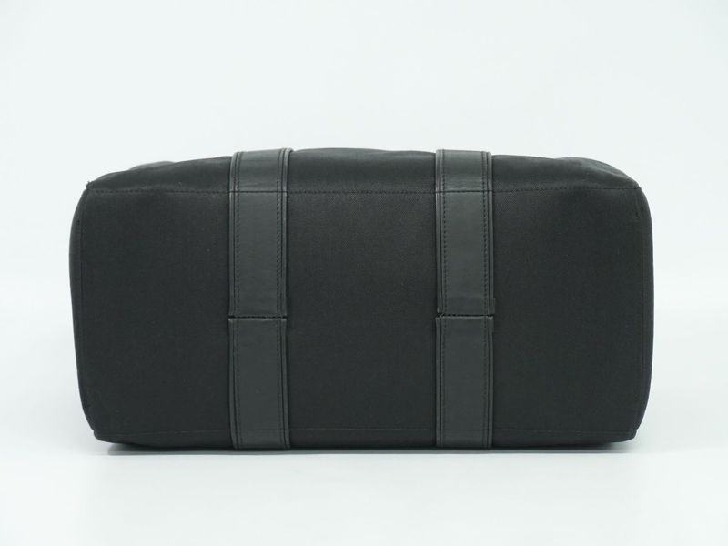 Authentic Hermes Acapulco MM Tote Handbag Canvas Black Acapulco Bag Pre-owned