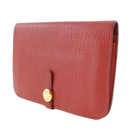 Hermes Dogon Togo Red/gold Hardware □P Ladies Long Wallet